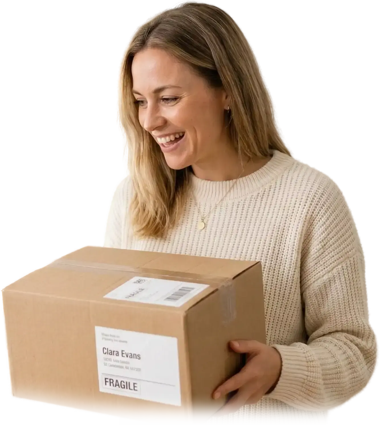 Testerin mit Paket