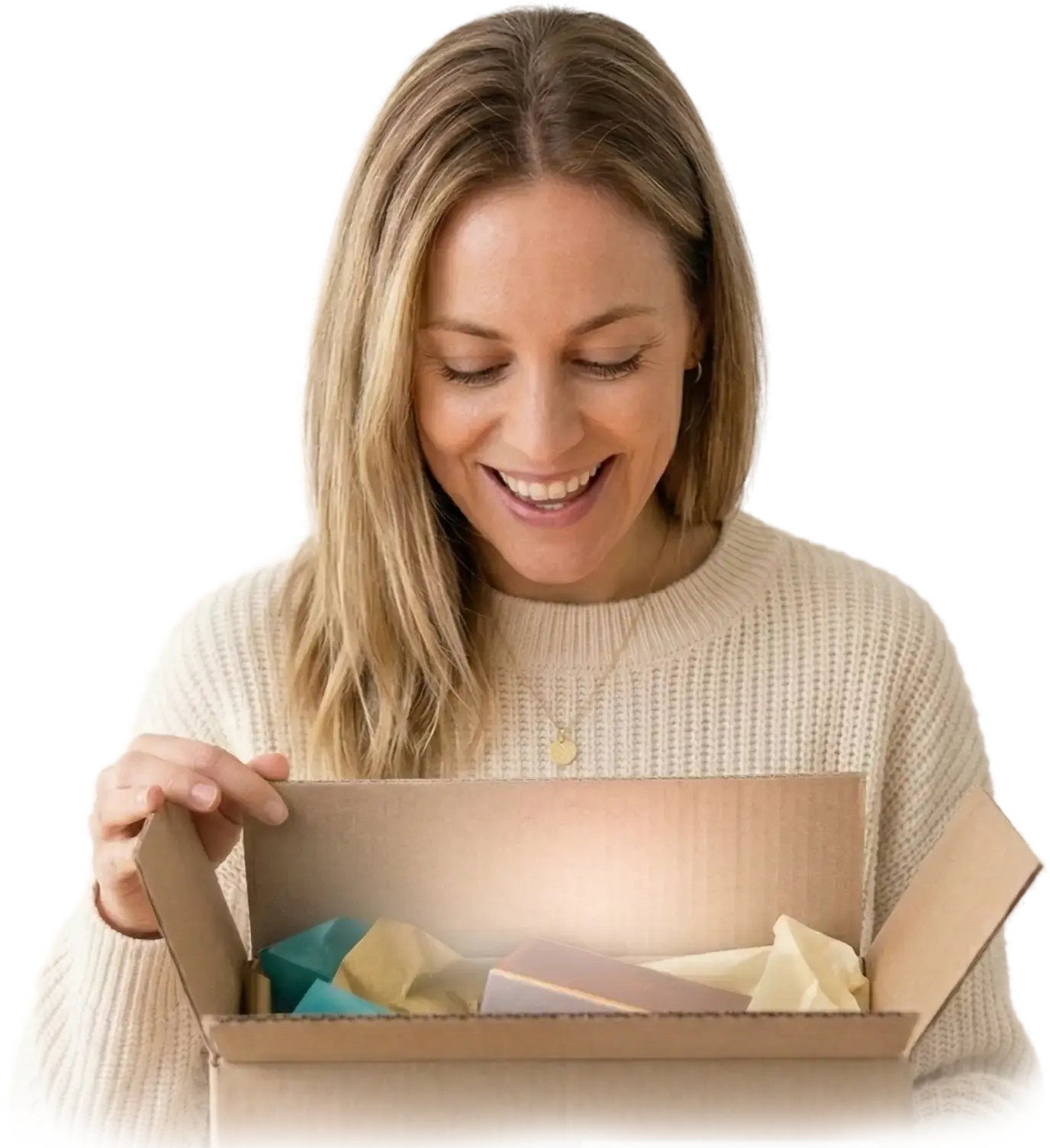 Testerin mit Paket